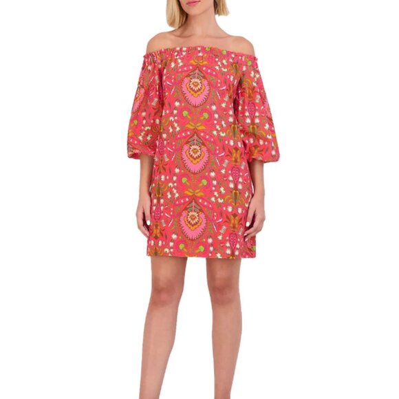 Vince Camuto Off Shoulder Pink Linen Mini Dress size 22W - Picture 1 of 2